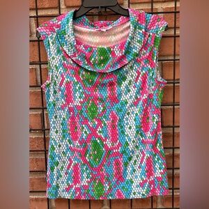 Lilly Pulitzer Colorful Scale Print Sleeveless Women Top
